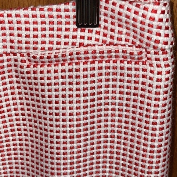 Halogen Red & White Gingham Print Pencil skirt Sz. 10 - Picture 2 of 14